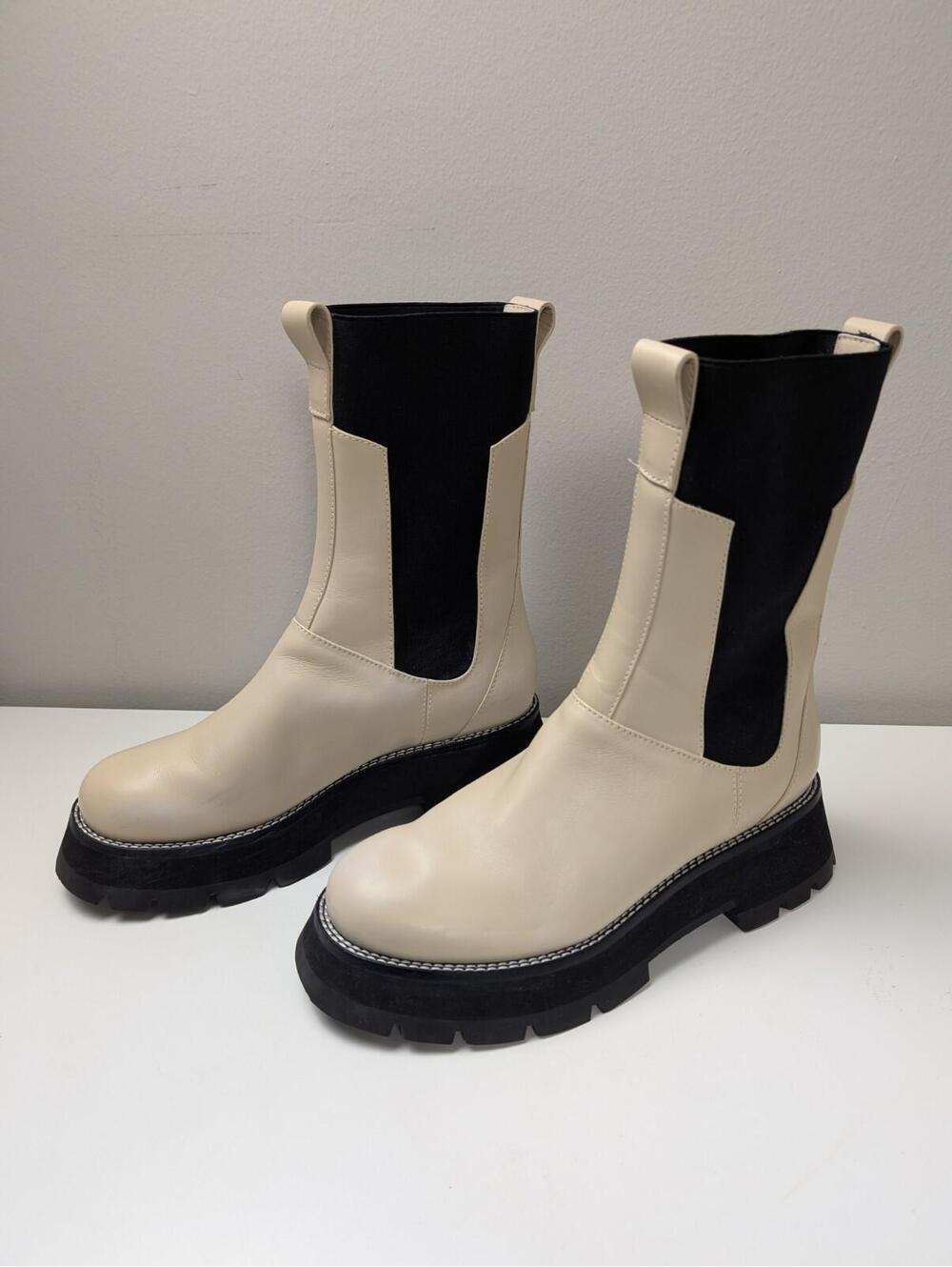 3.1 Phillip Lim Kate Lug Sole Combat Boot in Creme Brulee 40.5